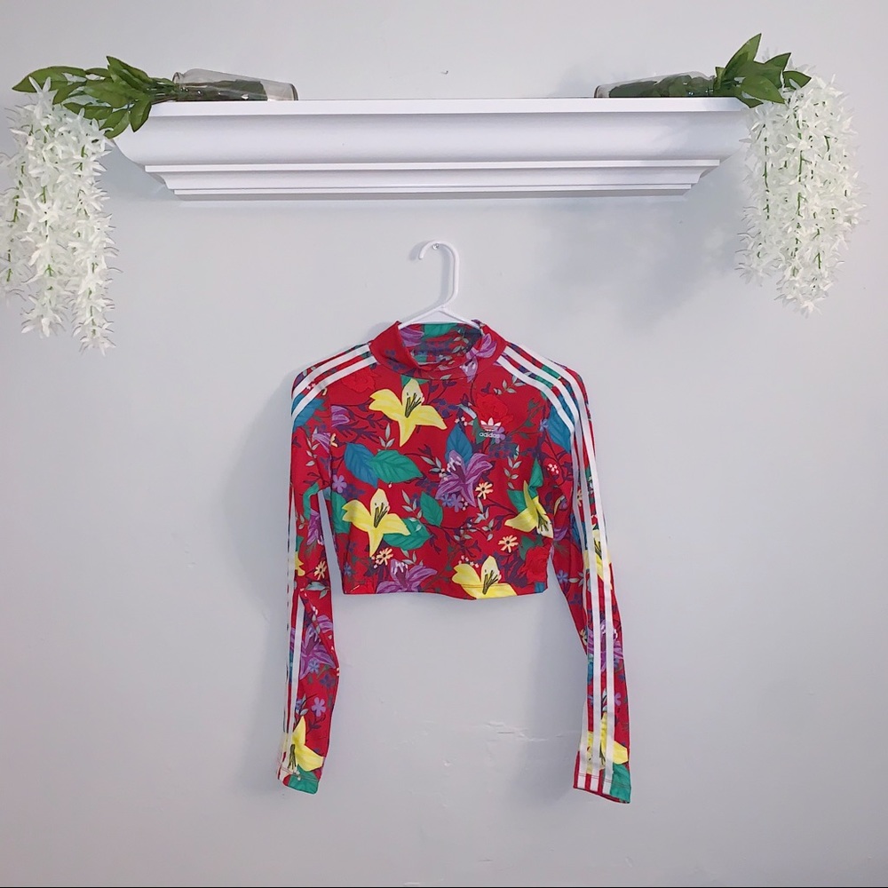 ADIDAS Long Sleeve Floral Crop Top